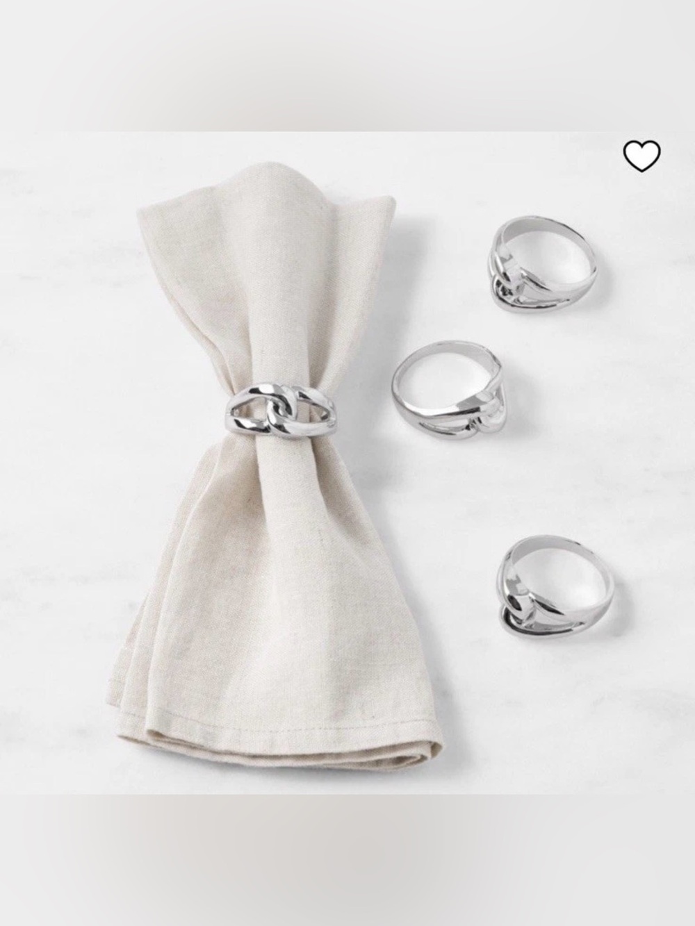 Williams Sonoma Silver Knot Napkin Rings ( Set Of 4 )